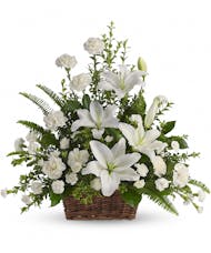 Serene White Lily Basket